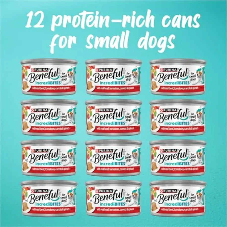 Purina Small Breed Wet Dog Food, Incredibites Loaf With Real Beef Recipe - Pack of 12 3 oz. Cans