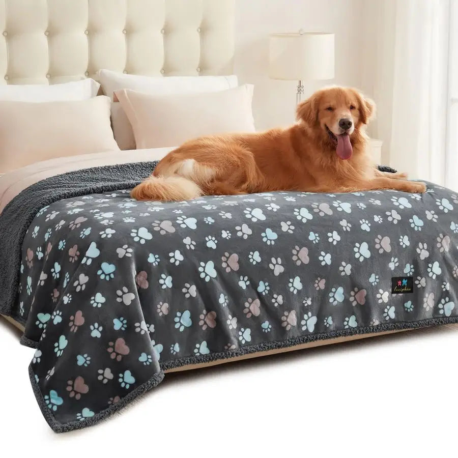 Waterproof Pet Blankets for Couch Sofa Bed Cover Liquid Pee Proof Washable Soft Fluffy Large Dog Blanket Reversible Furniture Pr