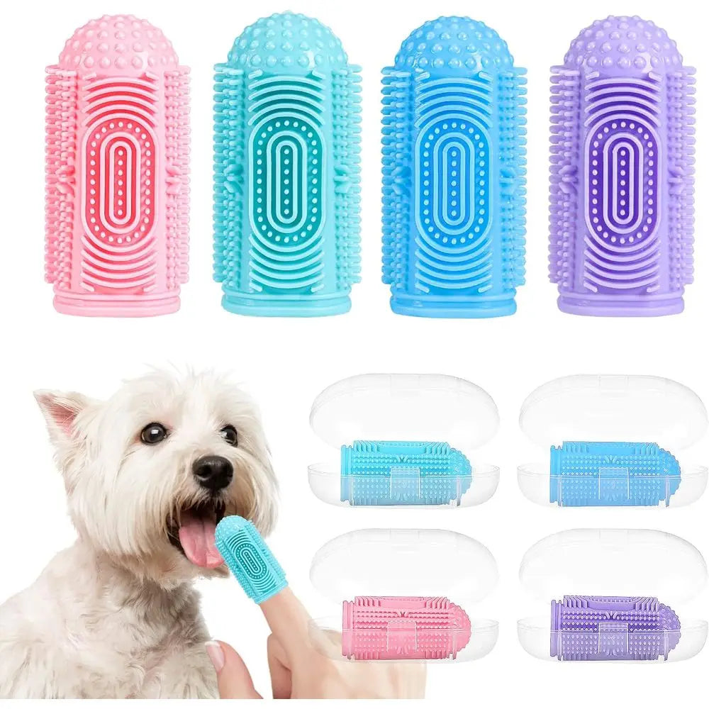 Dog Toothbrush 4 Pack Dog Tooth Brushing Kit Dogs Teeth Cleaning Dental Care Cat Toothbrushes Puppy Toothbrushes Pet Toothbrushe