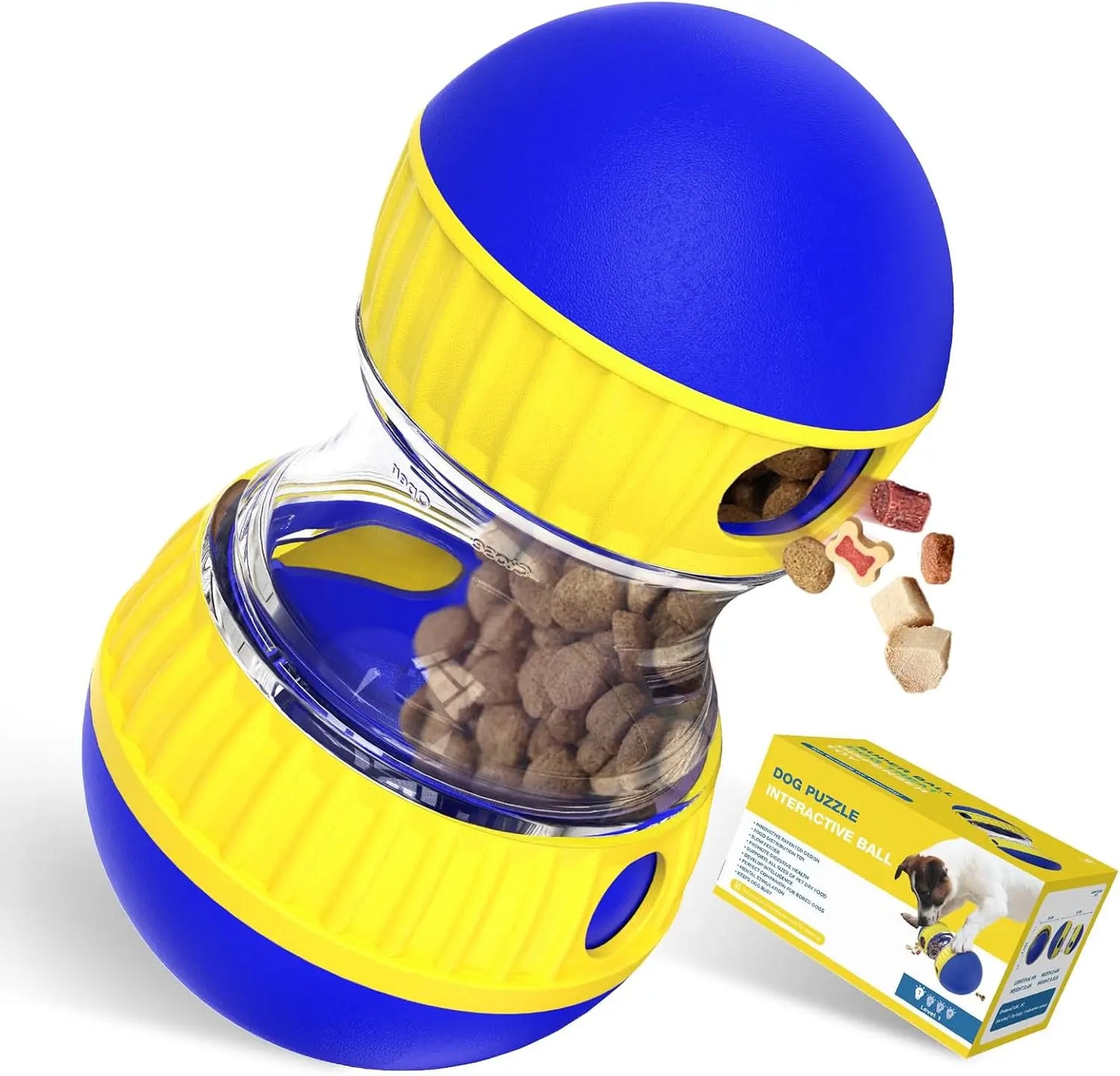 Dog Puzzle Toy Adjustable Treat Dispensing Ball Food Dispenser Tough Slow Feeder Puppy Enrichment Training Toy Pet Interactive C