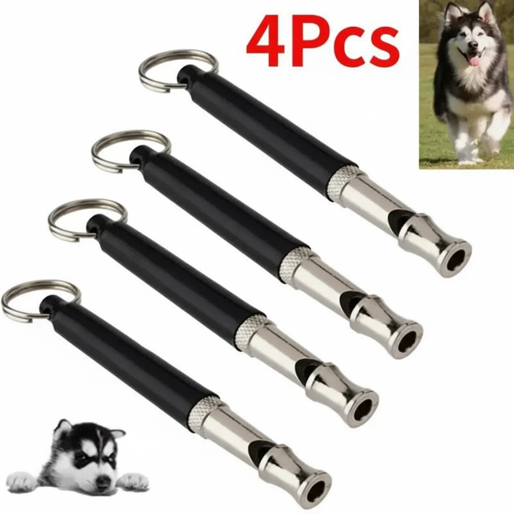 4Pcs Adjustable Pet Dogs Training Whistle Ultrasonic Sound Flute Pets Discipline Supplies Dog Training Whistle