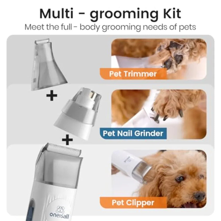 Dog Grooming Vacuum, Pet Grooming Vacuum with Clipper Nail Grinder, 1.5L Dust Cup Dog deshedding Brush with 7 Tools for Sheddin
