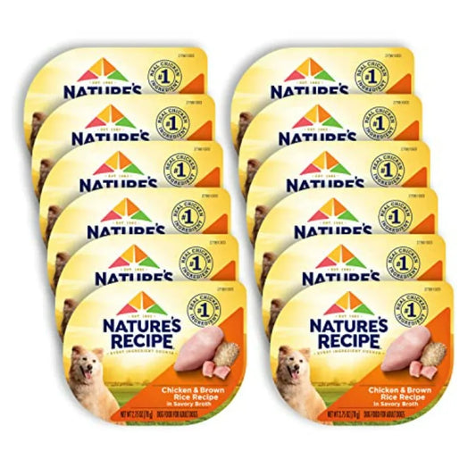 Wet Dog Food, Chicken in Broth Recipe, 2.75 Ounce Cup Pack of 12 Package may vary