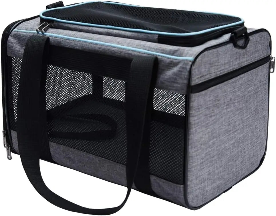 Soft-Sided Pet Carrier for Cats and Small Dogs Up to 16 Lbs, Airline-Approved Travel Bag with Ventilation