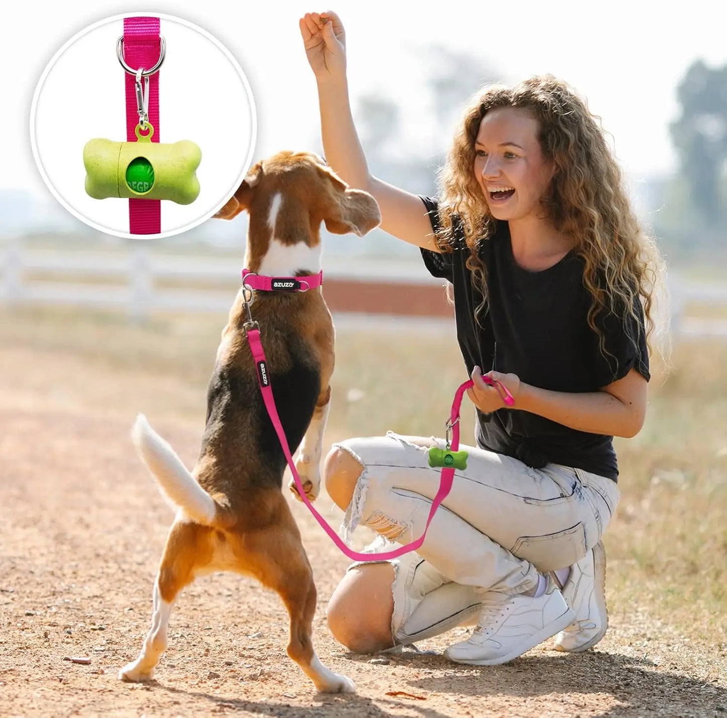 3 Pack Nylon Dog Leashes, Strong & Durable with Easy Hook, Multiple Lengths for Small Dogs in Pink/Purple