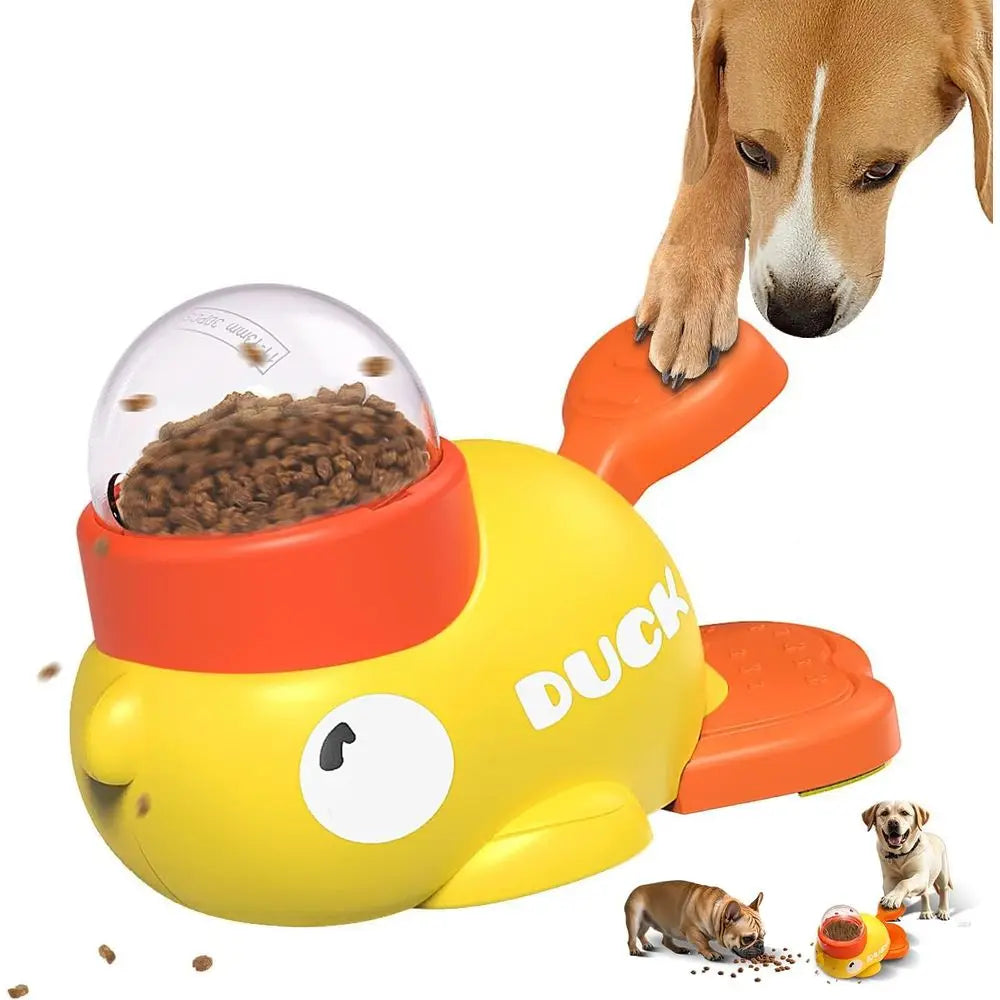 Interactive Dog Treat Dispenser Toy & Slow Feeder Dog Bowls - Duck-Shaped Puzzle Toy for Mental Stimulation, Adjustable Food Out