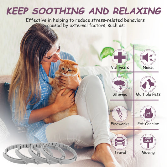 Cat Calming Collar Soothing Collar Anti-Anxiety Calming Pheromone Collar Comfort Cat Calm Collar for All Types of Cats