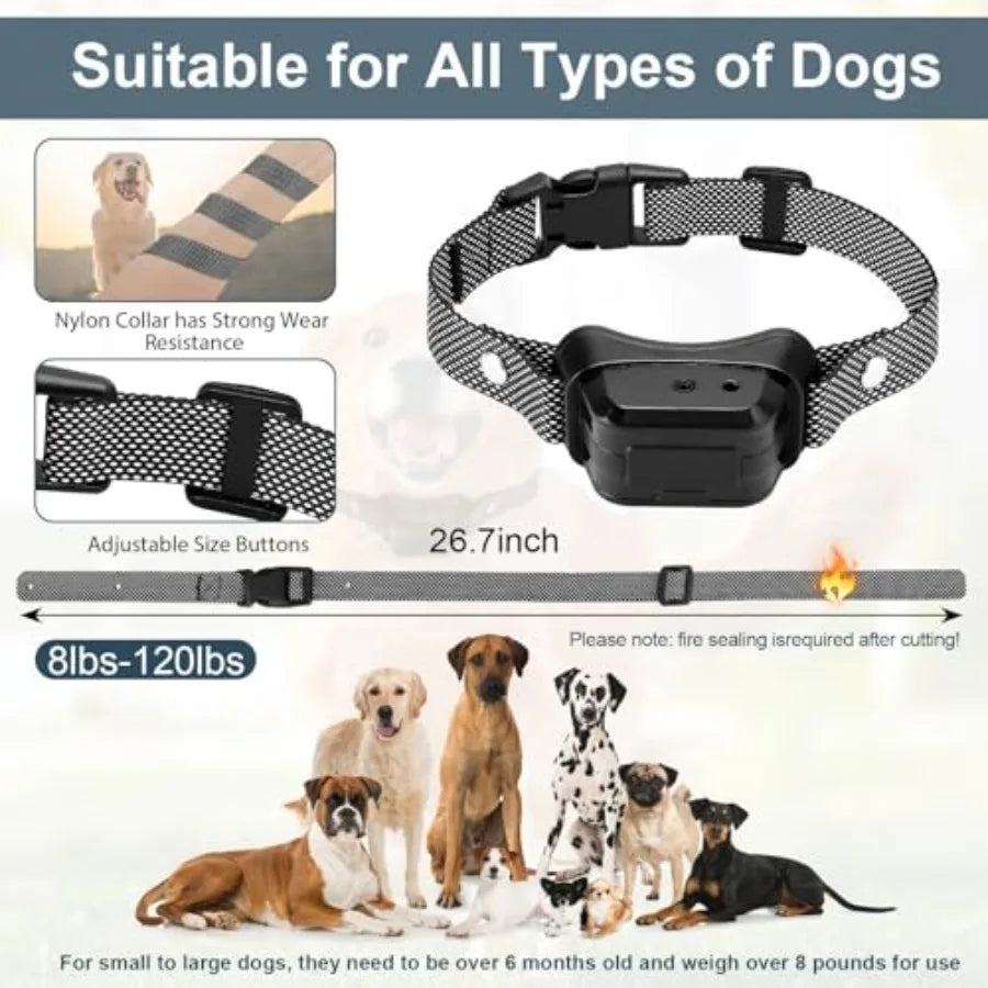 Citronella Training Collar for Dog: IPX7 Waterproof, Citronella Spray, Beep/Vibration/Spray 4 Mode, 6 Sensitivities, Adjustable