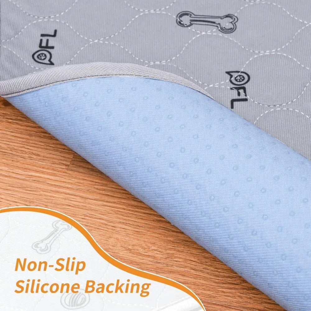 Reusable 2-Pack Washable Dog Pee Pads, 18x24in Absorbent Non-Slip Training Pads with Bone Print