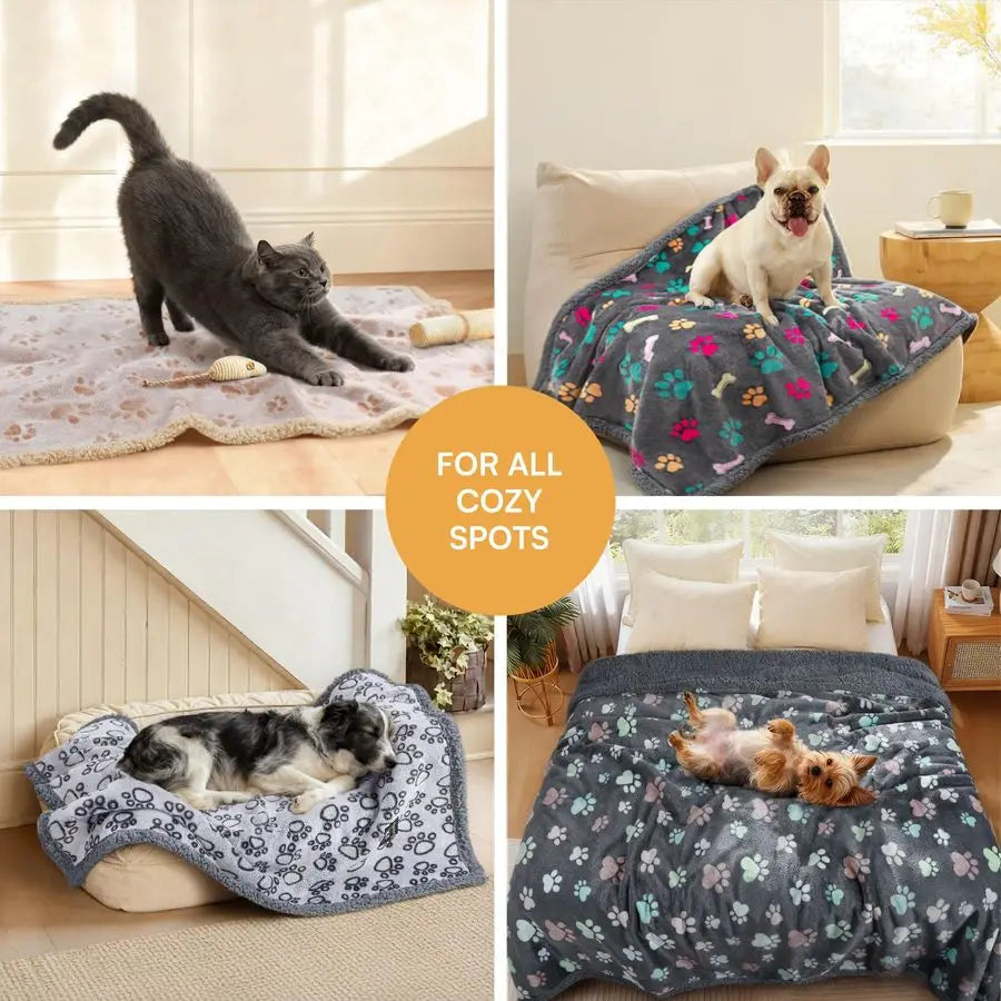 Waterproof Pet Blankets for Couch Sofa Bed Cover Liquid Pee Proof Washable Soft Fluffy Large Dog Blanket Reversible Furniture Pr