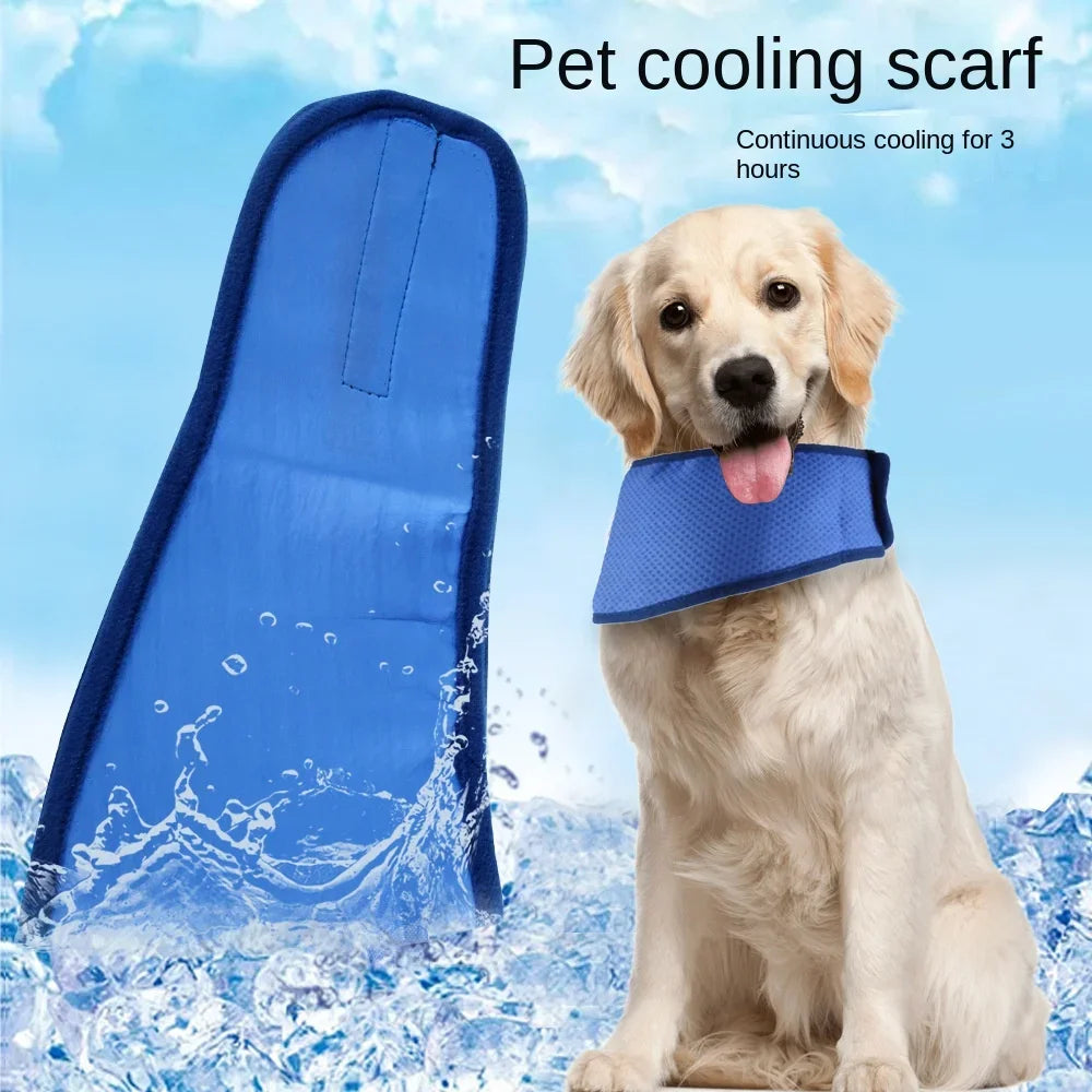 Dog Ice Bandana Cooling Dog Neck Cooler Breathable Dog Collar Bandanas Heat Dissipation Triangle Scarfs Pet Cooling Collars