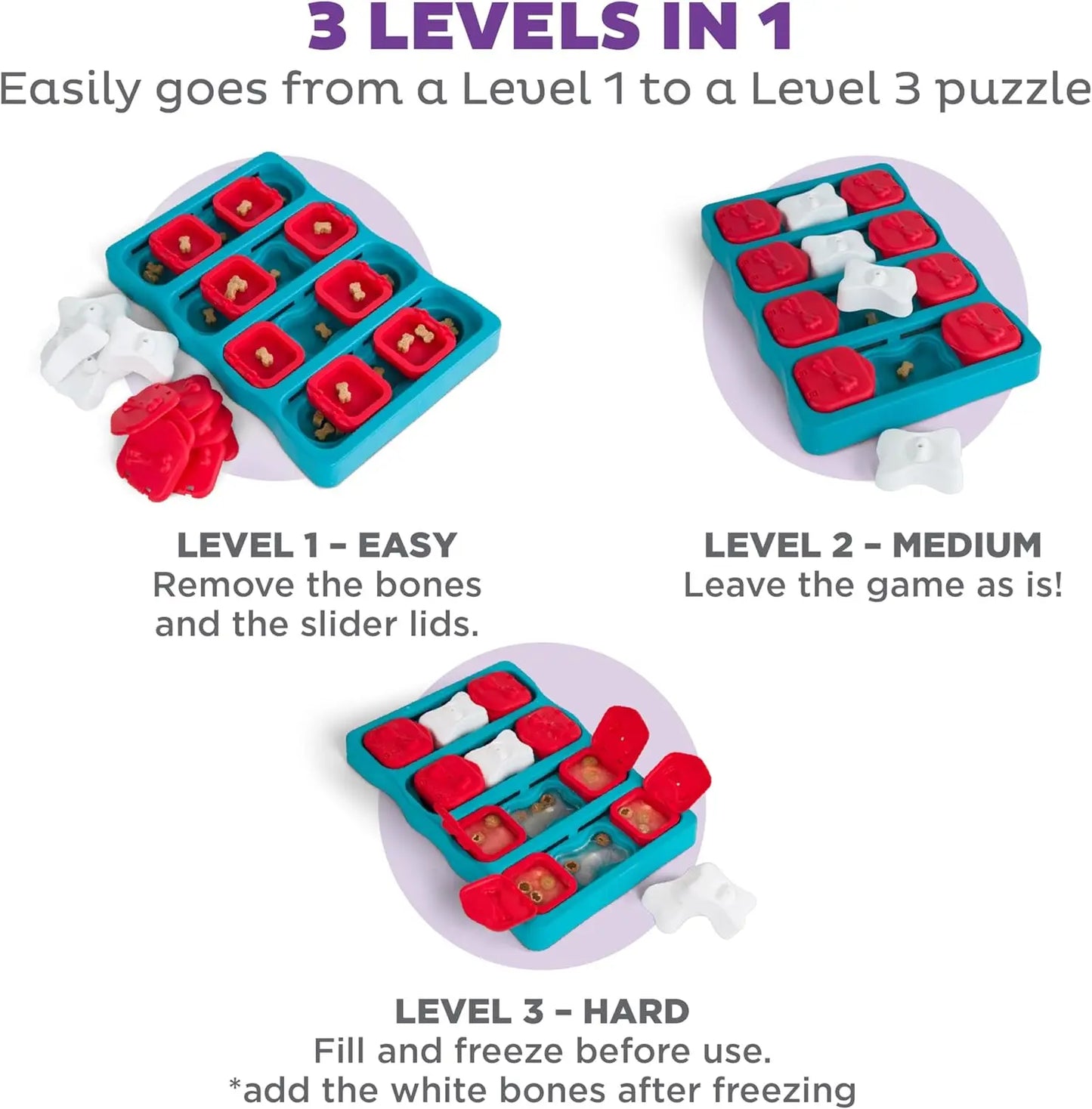 Nina Ottosson Dog Brick Interactive Treat Puzzle Toy for Mental Stimulation and Skill Development