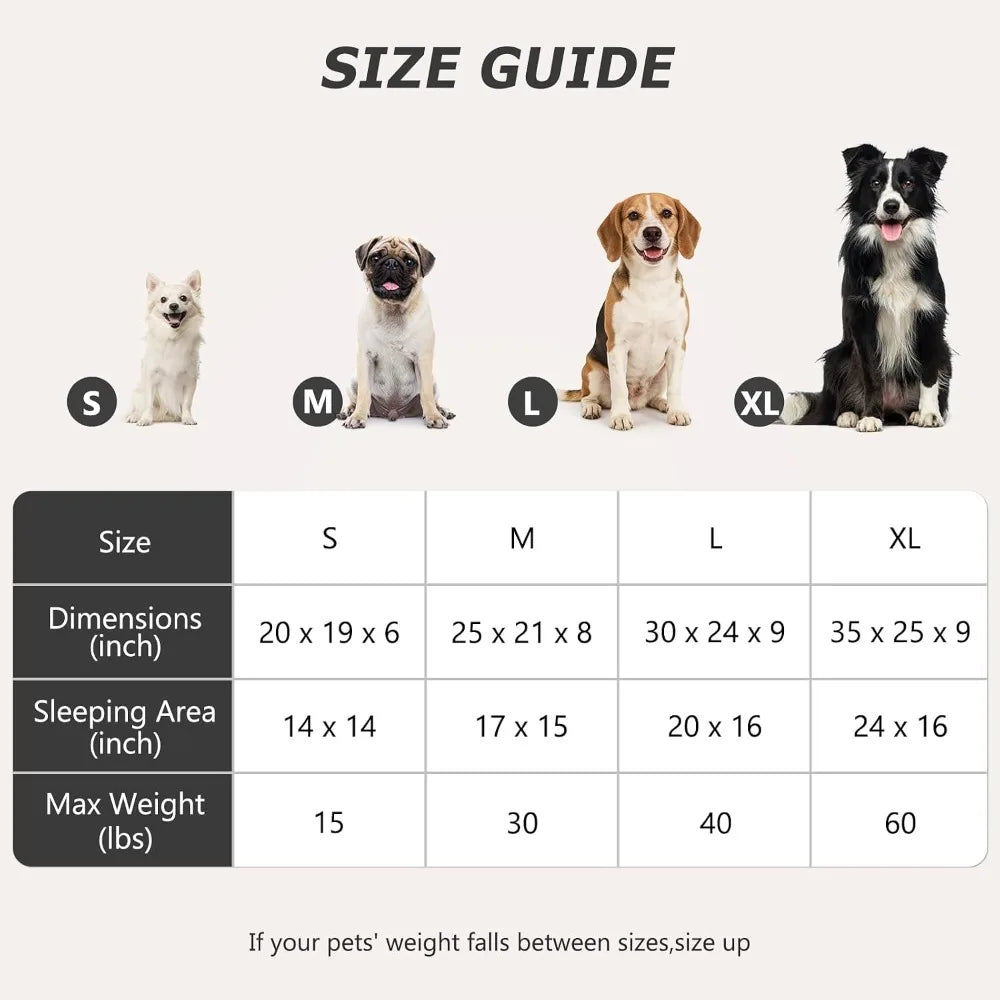 Rectangle Washable Dog Bed for Large Medium Small Dogs, Soft Calming Orthopedic Pet Sofa with Anti-Slip Bottom, Multiple Sizes (Grey, 20")