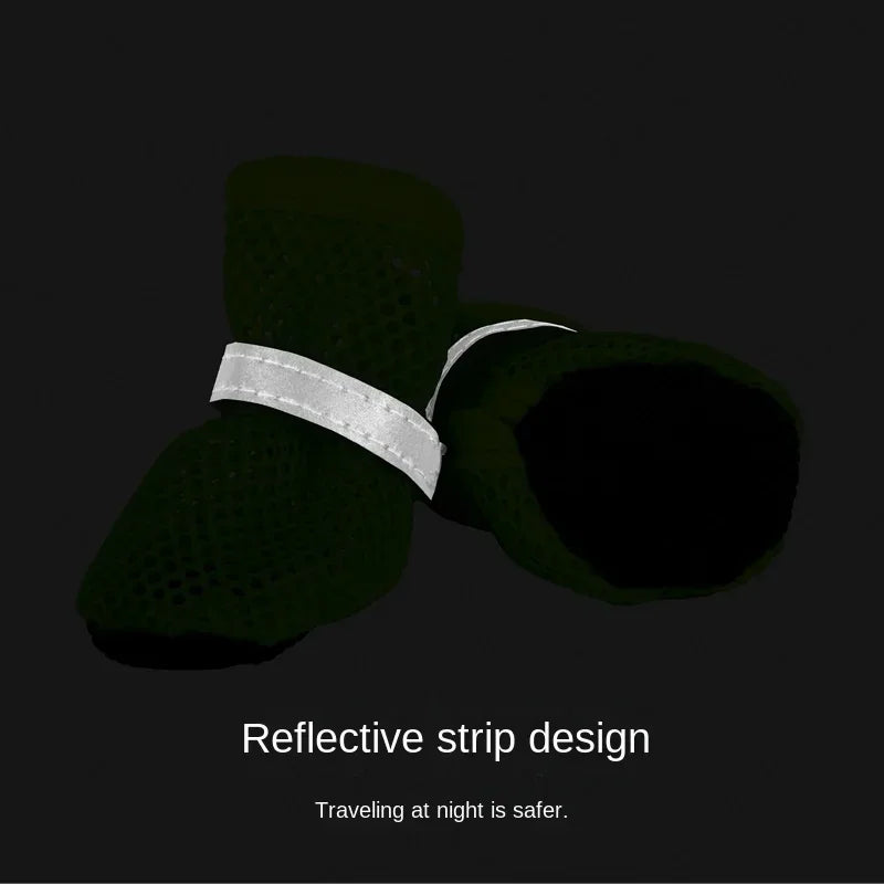 4pcs Dog Shoes Non-slip Breathable Wear-resistant Dog Boots Suitable For Small Medium Sized Pets Puppy Protective Footwear.