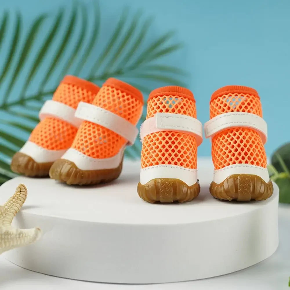 Pet Dog Breathable Net Shoes Summer Hollow Out Dog Shoes Outdoor Soft Anti-Slip for Small Dogs Chihuahua Teddy