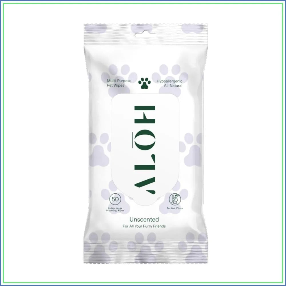 Hypoallergenic All-Natural Multi-Purpose Pet Wipes, Unscented 50ct