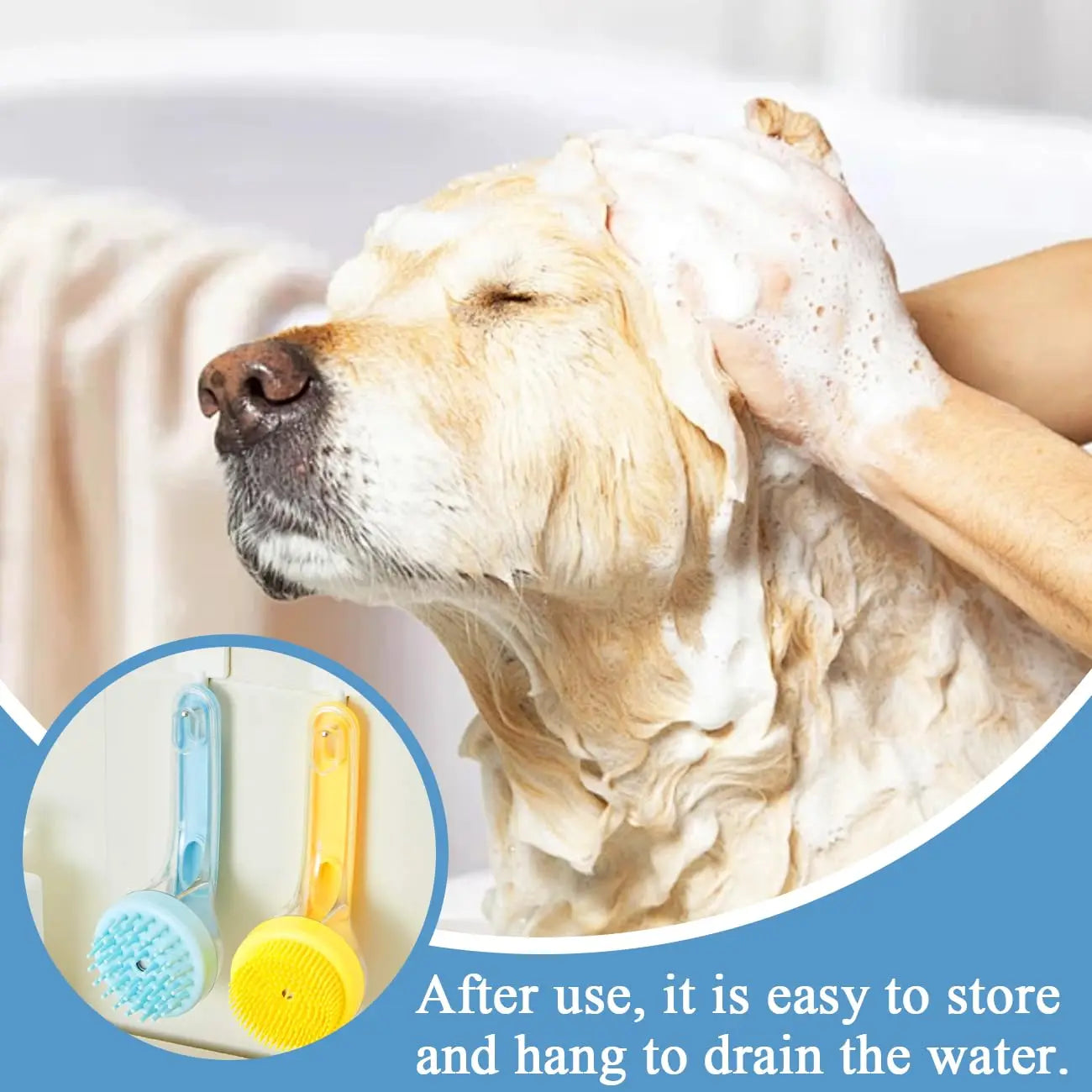 Dog Bath Brush Pet Cat Bath Grooming Device Portable Silicone Bath Massage Brush Dog Scrubbing Bath Essential Pet Supplies