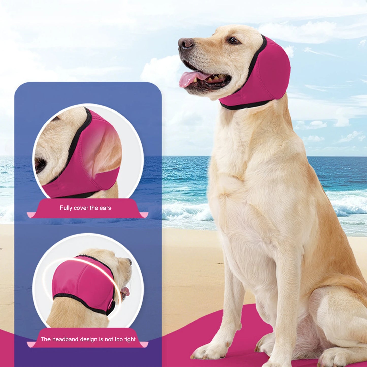 Anti Anxiety Dog Ear Muffs Hood Cover Noise Cancelling for Pets Prevent Head Shake During Grooming Force Dry Bath Trauma Care
