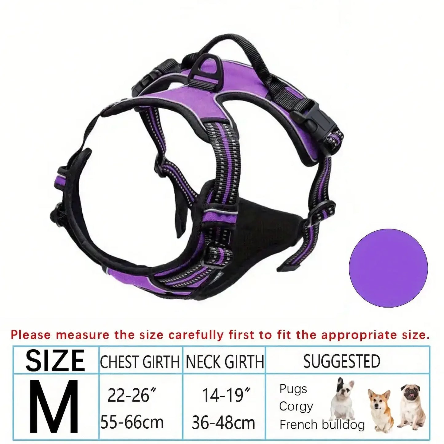 Dog Harness, No-Pull Pet Harness With 2 Leash Clips, Adjustable Soft Padded Dog Vest, Reflective No-Choke Pet Oxford Vest With Easy Control Handle For Large Dogs-The Vest And Rope Are Not A Set Set And Need To Be Purchased Se
