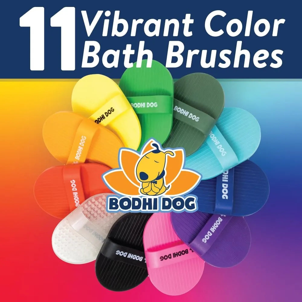 Pet Shampoo Brush for Dogs & Cats - Gentle Rubber Massage Brush for Bathing, Shedding & Grooming, Blue
