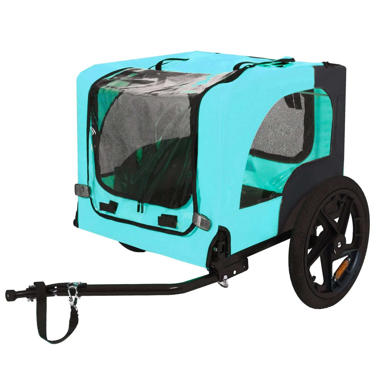 Foldable Dog Bike Trailer with Quick Release Wheel, Non-Slip Floor and Internal Leash for Small and Medium Pets