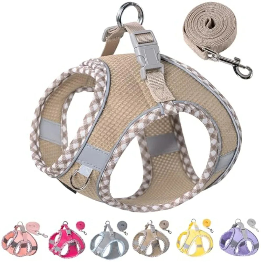 Dog Harness for Small Medium Dogs No Pull, Puppy Harness and Leash Set, Step in Dog Harness for Walking, Running, Training, Sma