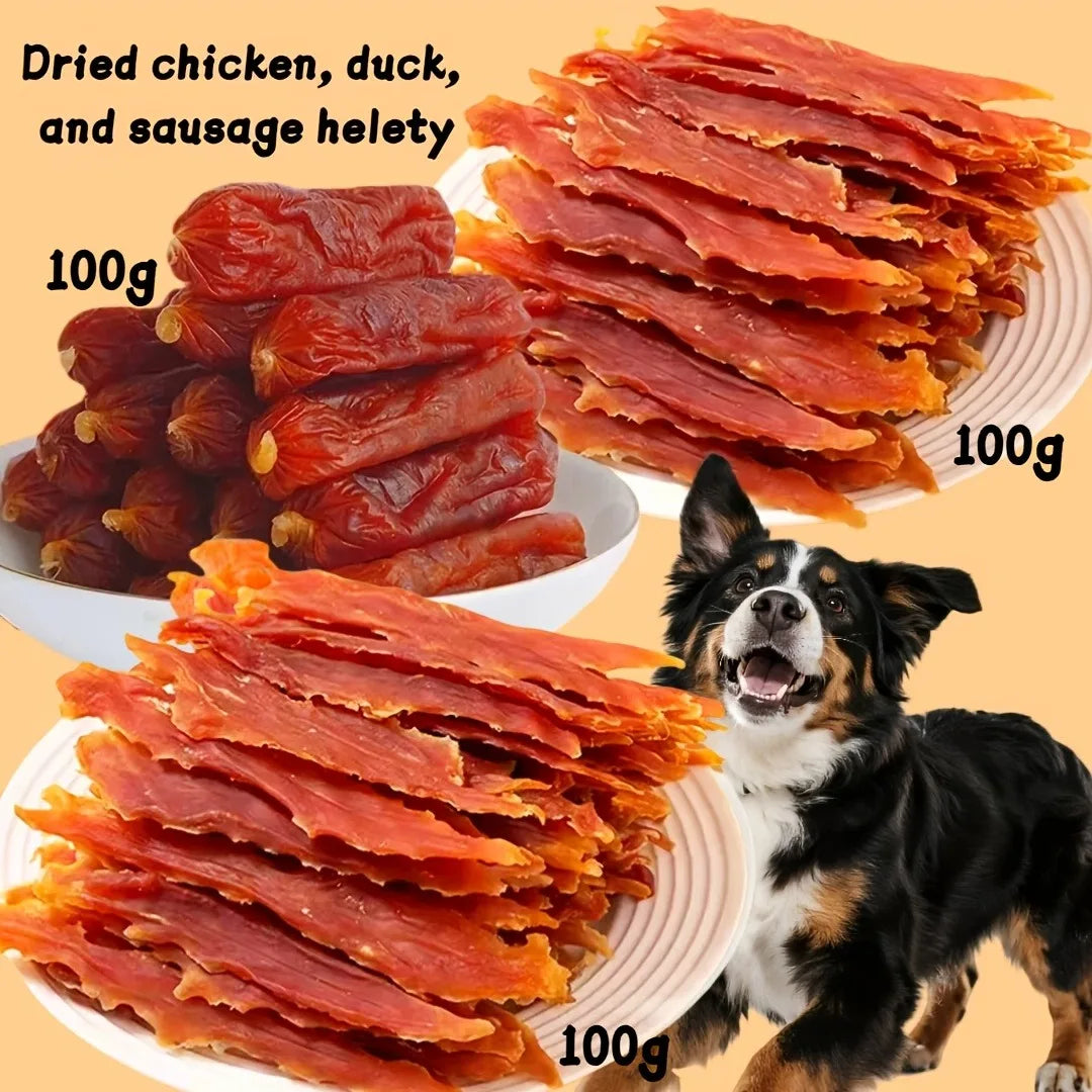 Natural Duck, Chicken, Milk Stick, Sweet Potato Dog Treats Set - Grain-free, High Protein, Low Fat, Good For Dental Health