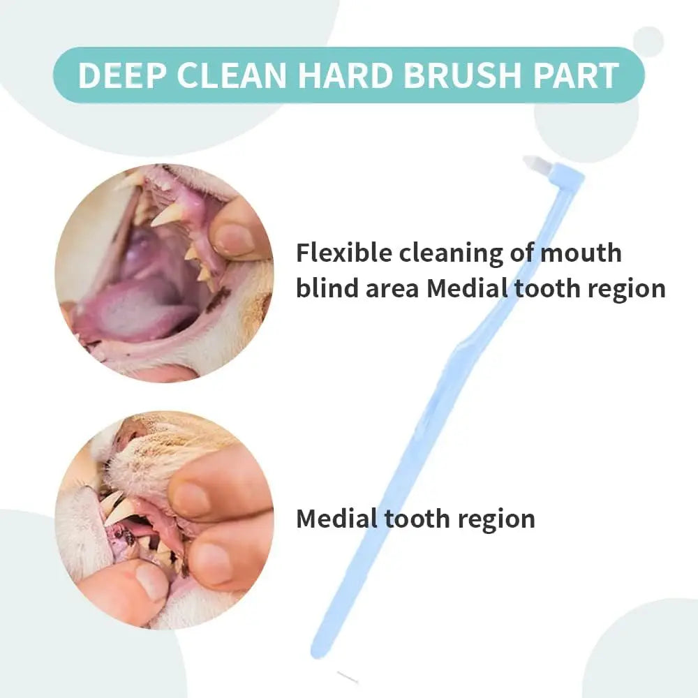 Small Dog Toothbrush Cat Tooth Brush Brushing Kit pet Toothbrush Cat Dental Care, Deep Clean Acne Chin Treatment Suction Cup 360