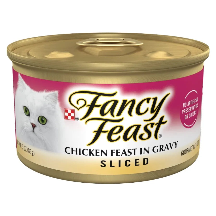 Purina Sliced Kitten Food, Wet Cat Food, Chicken Feast in Gravy, 3 oz Can, 24 Pack