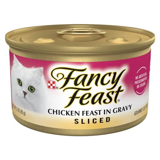 Purina Sliced Kitten Food, Wet Cat Food, Chicken Feast in Gravy, 3 oz Can, 24 Pack