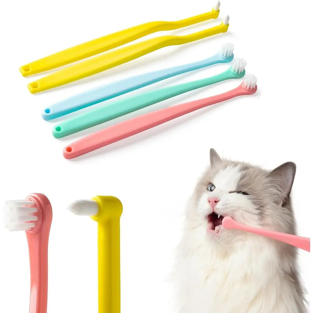 Dog & Cat Toothbrush Micro, Dental Care, Pets Toothbrush, Oral Hygiene, Easy to Handle, Deep Clean, Soft Bristles, Multi-Angle,