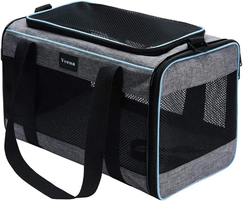 Soft-Sided Pet Carrier for Cats and Small Dogs Up to 16 Lbs, Airline-Approved Travel Bag with Ventilation