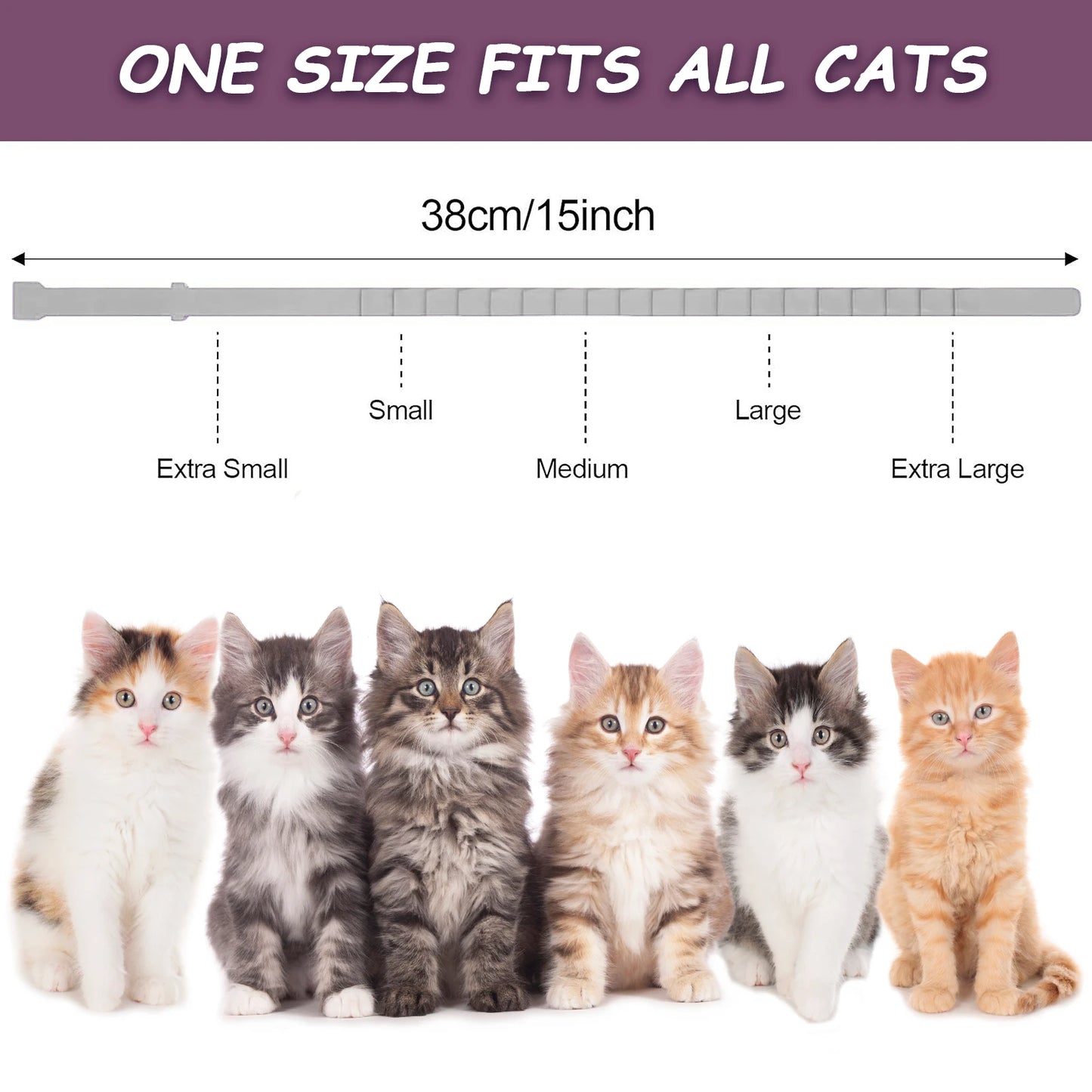 4Pcs Cat Calming Collar Cat Pheromone Collar Adjustable Calming Pheromone Collar Anti- Helps with Aggression Pet Supplies