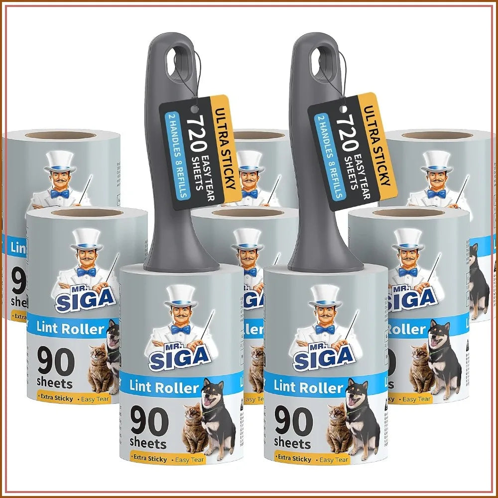 Extra Sticky Lint Roller for Pet Hair, 720 Sheets, Easy Tear, Removes Lint from Clothing & Furniture