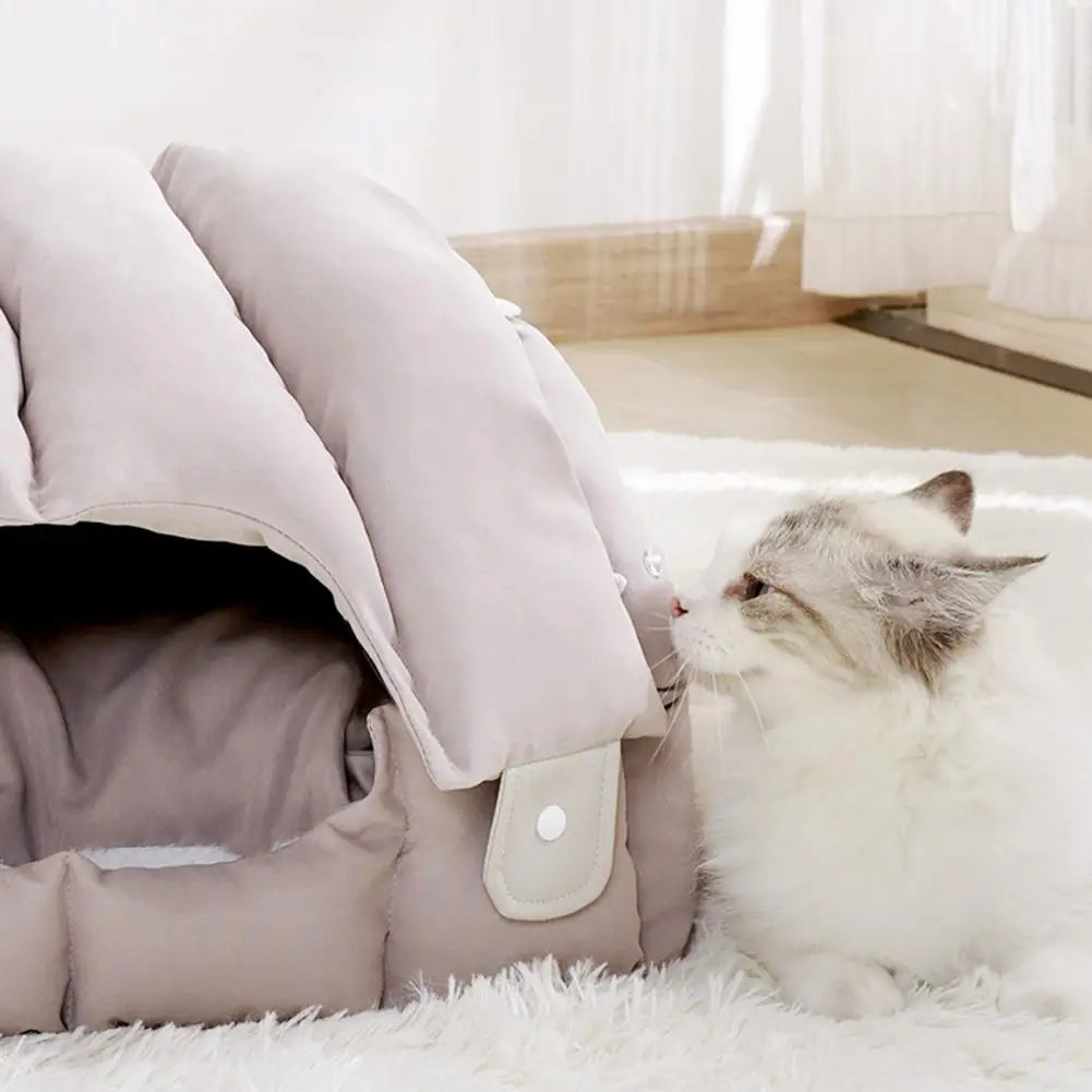 Pet Sofa Bed, Dual-Purpose Adjustable Shape Pet House Tent With Washable Removable Cushion Dual-purpose Pet Bed For Cats Dogs