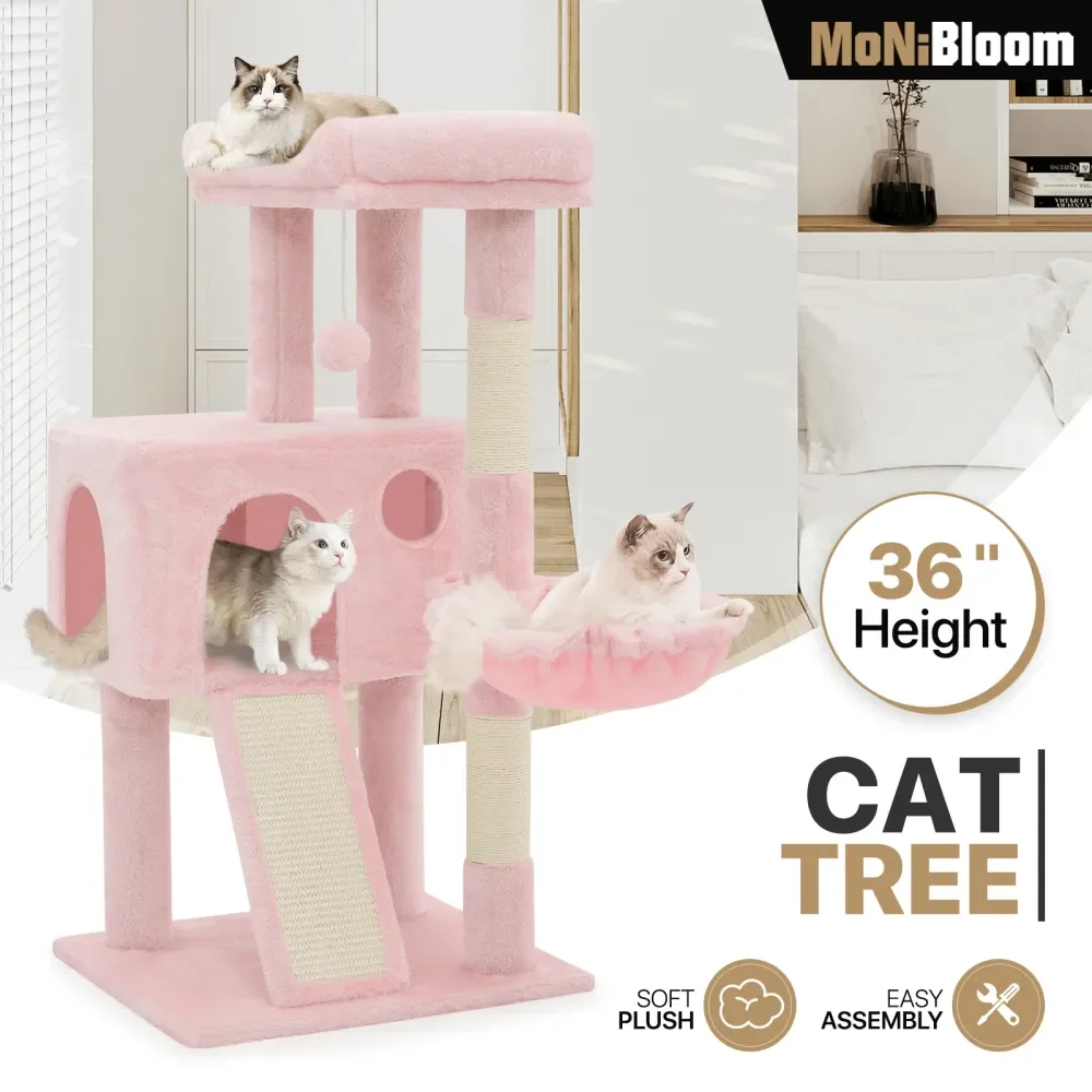 Cat Tree, 36 Inch Cat Tree Tower With Cat Condo, Small Cat Tower With ching Post SisalCovered ching Board, Cat Climbi