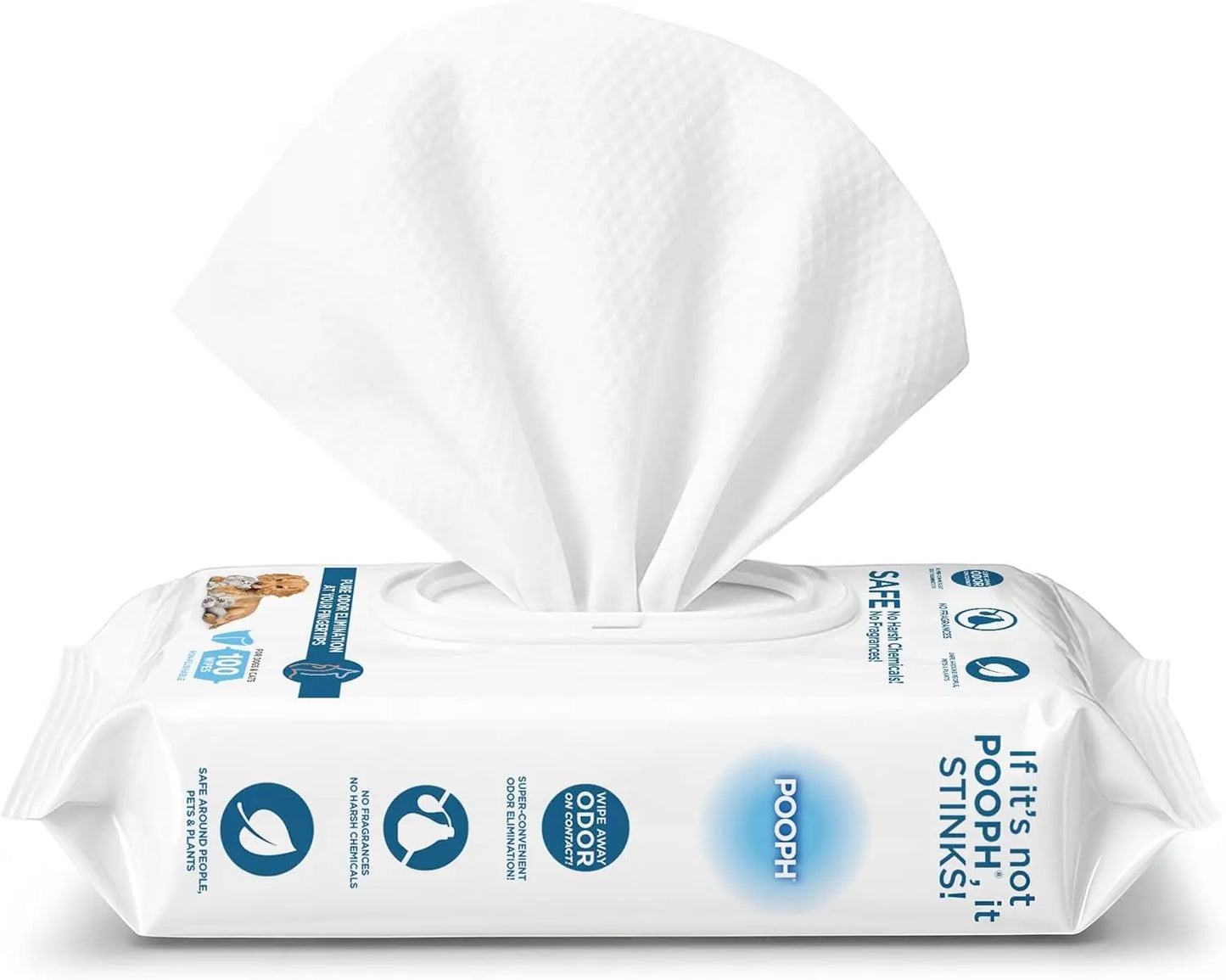 Gentle Pet Wipes for Fast Odor Removal – 100 Count, Fragrance-Free, Chemical-Free, Safe for All Surfaces