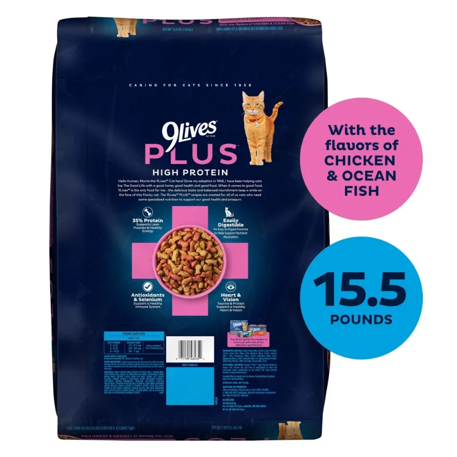 PLUS High Protein Dry Cat Food, 15.5 lb. Bag