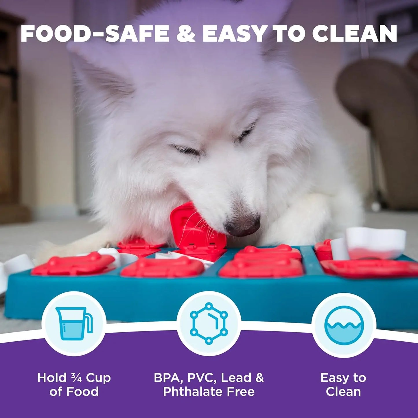 Nina Ottosson Dog Brick Interactive Treat Puzzle Toy for Mental Stimulation and Skill Development