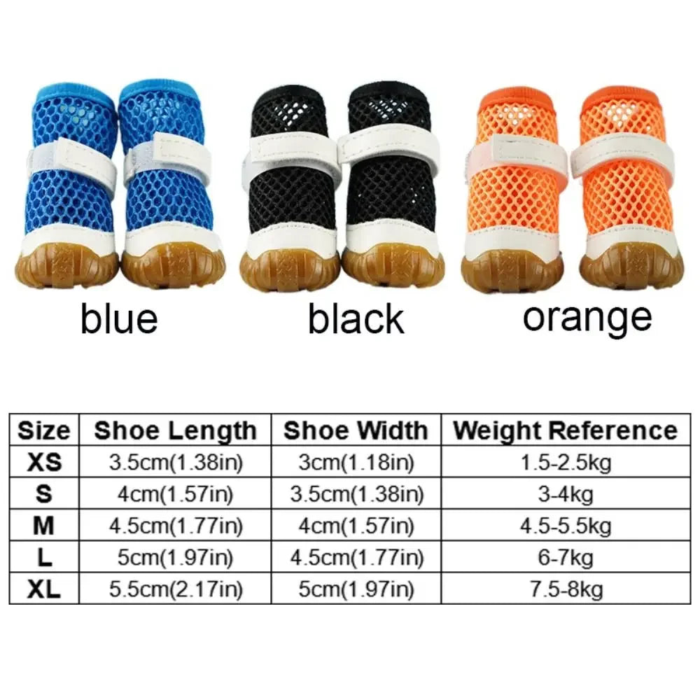 Pet Dog Breathable Net Shoes Summer Hollow Out Dog Shoes Outdoor Soft Anti-Slip for Small Dogs Chihuahua Teddy Su Dog Shoes Breathable Dog Net Shoes Soft PVC Hollow Out Dog Shoes Anti-Slip Dog Sandals Shoes Outdoor