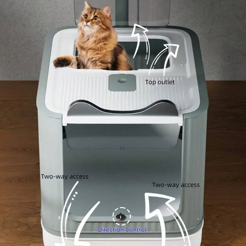 Cat Litter Box Litter Box Cat AccessoriesStyle Large Size OpenTop Cat Litter Box With TwoWay Access Door, Prevents Litter Scatte