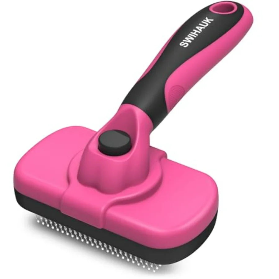 Self Cleaning Slicker Brush for Dogs and Cats - Skin Friendly Grooming, Deshedding, Hair Removal for Puppies and Long/Short Hai