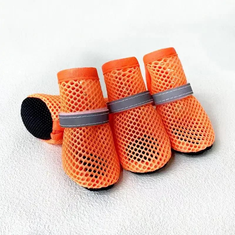 4pc, Dog Shoes Non-slip Breathable Wear-resistant Dog Boots Suitable For Small Medium Sized Pets Puppy Protective Footwear.