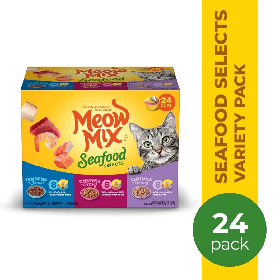 Seafood Selections Variety Pack, Wet Cat Food, 2.75 oz Cup 24 Pack