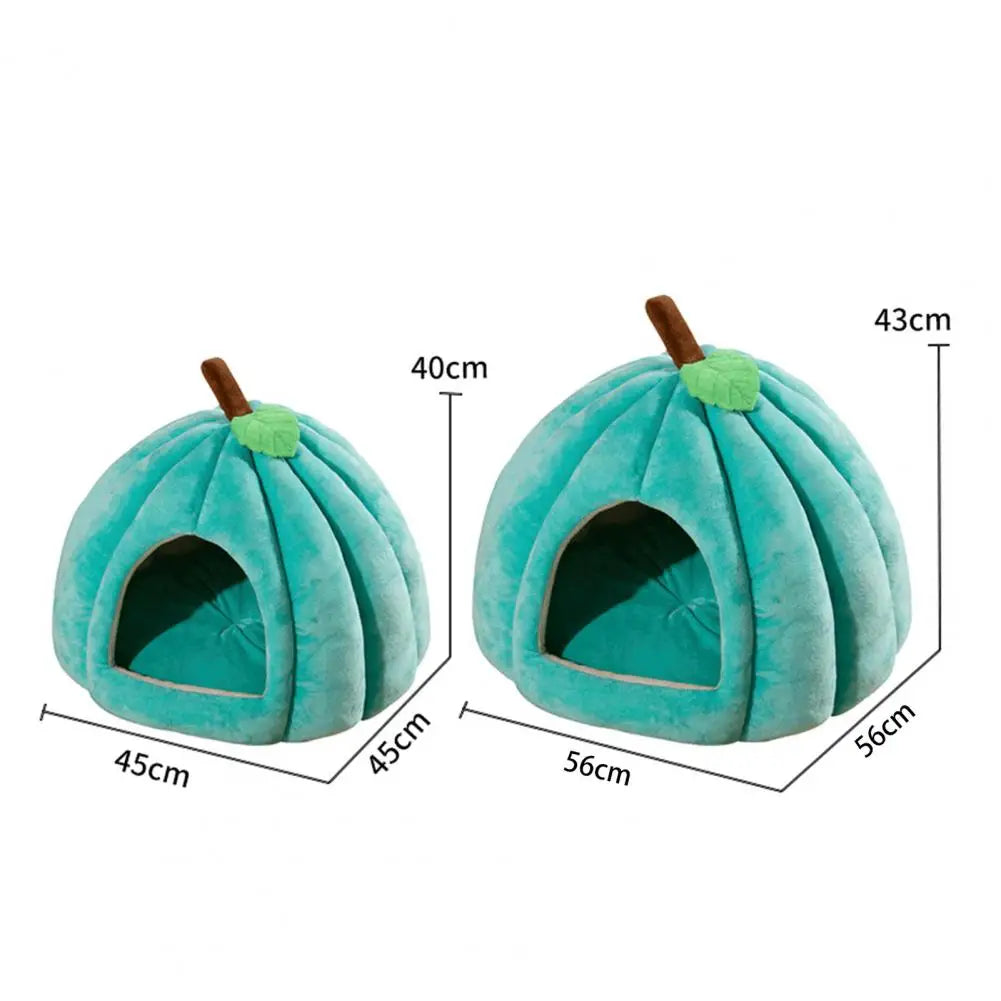 Semi-Enclosed Pet Bed For Cats Comfort Stable Anti-Slip Pumpkin Pet Bed For Small Medium Dogs Cats Semi-enclosed Pet Bed