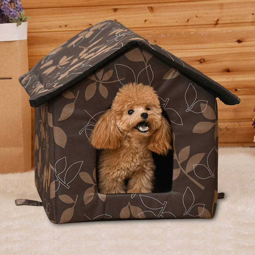 Waterproof Pet Bed House Warm Puppy Kennel Kitten Cave Hut for Indoor and Outdoor Use