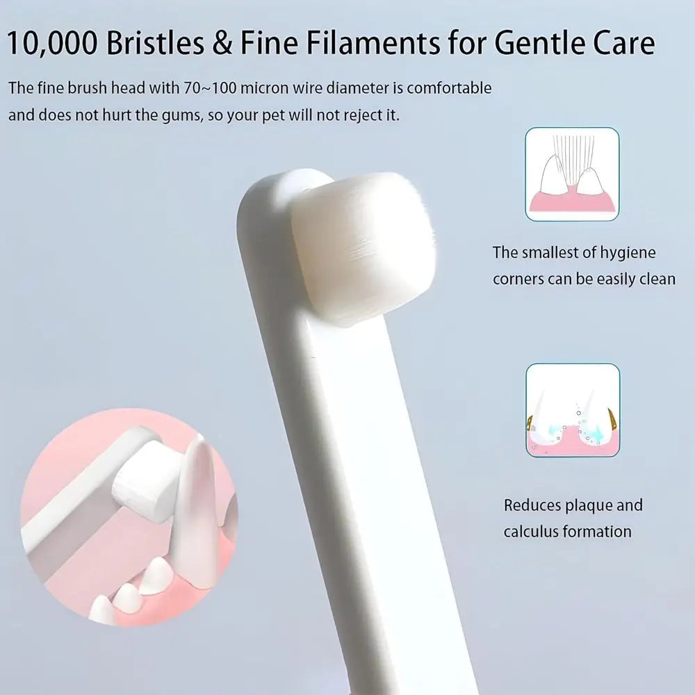 Toothbrush, Extra Soft Dog & Cat Toothbrushes Dental Cleaning Brushes, Puppy Small Pet & Cat Dogs Teeth Dental 3 Pack Kit (White