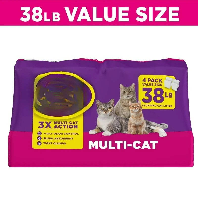 Multi Cat Litter With Meadow Fresh Scent, 38 lb. Box