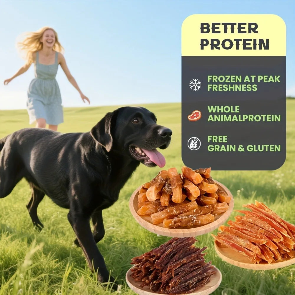 Duck Jerky & Chicken-wrapped Sweet Potato Sticks & Duck Jerky Dog Treats For Small, Medium, & Large Dog, Chewy Easily Digestible, Dog Chews Long Lasting, Training Treats For Dogs, All Black Fridays, Pet Snacks