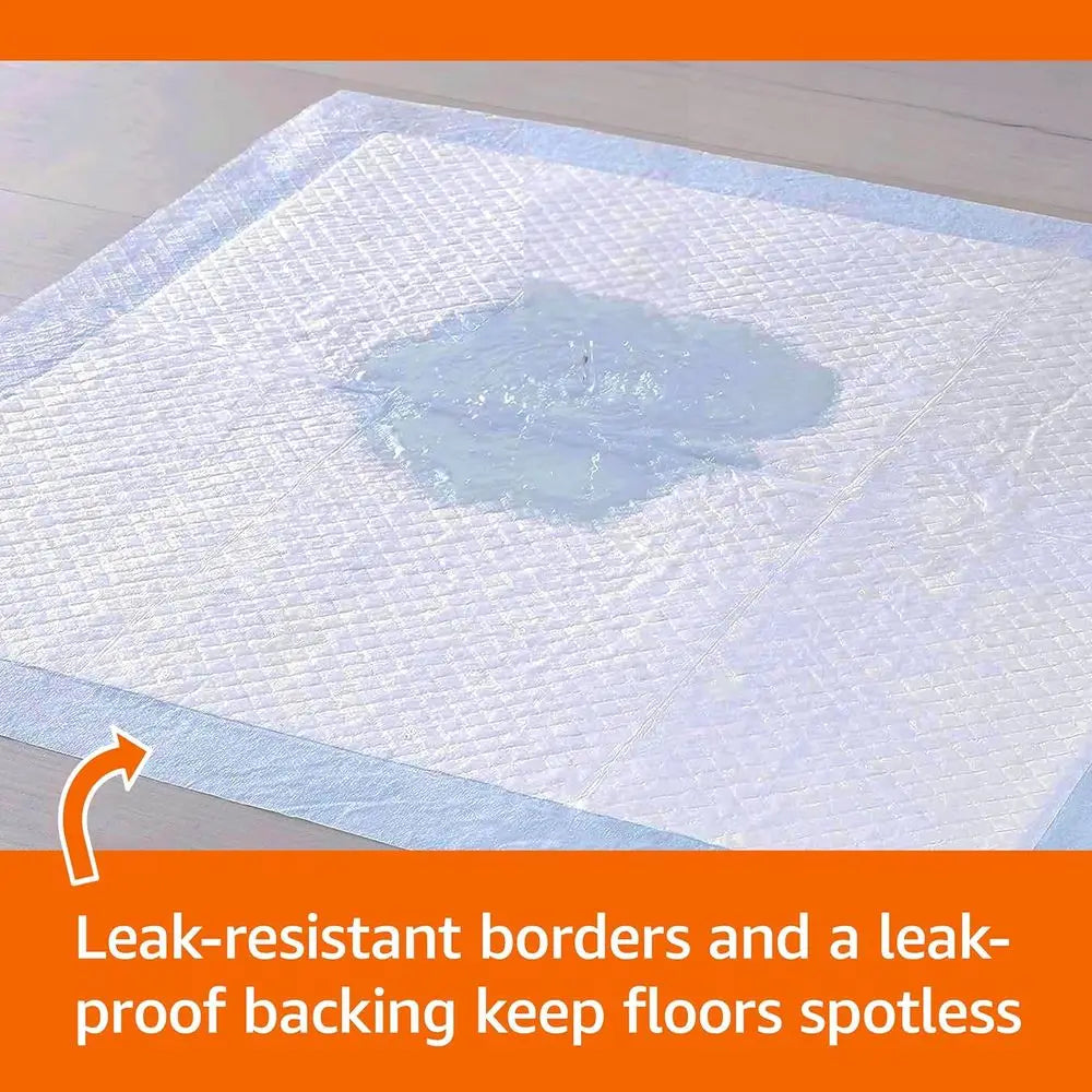 Dog and Puppy Potty Training Pee Pads Quick-Dry 5-Layer Absorbent Surface, Floor Protection, Regular Size 22x22, Blue & White, 5